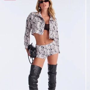 NEW Fashion Nova She's The Moment Jacket Micro Short Set